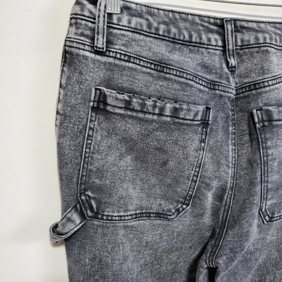 AFRM Fez Straight Leg Carpenter Jeans Hi-Rise Utility Acid Wash Women 28 x 30.5" - Picture 7 of 14